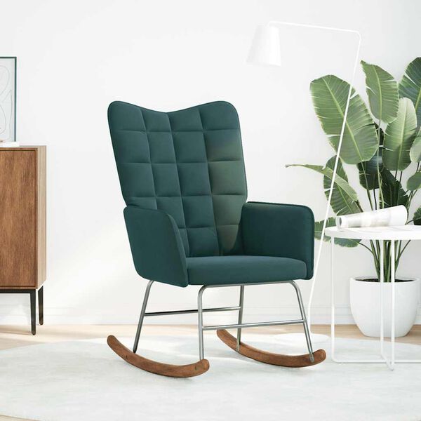 vidaXL Matstol mörkgrön sammet