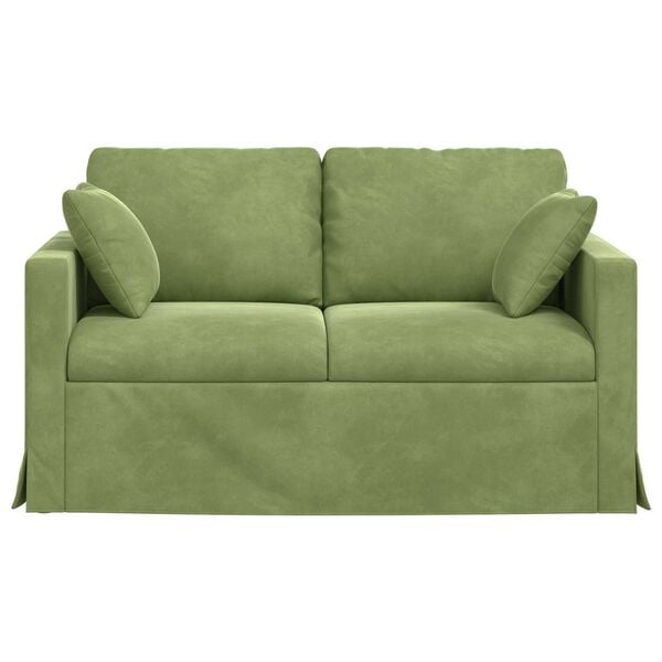 vidaXL Soffa Ljusgr&ouml;n 138 x 78 x 80 cm Sammet