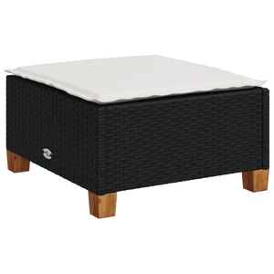 vidaXL Tr&auml;dg&aring;rdspall med dyna svart 63,5x56x32 cm konstrotting