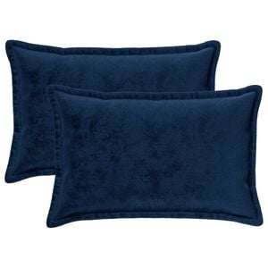 vidaXL Kudd&ouml;verdrag 2 st HOUTEN M&ouml;rkbl&aring; 50 x 80 cm Flanell
