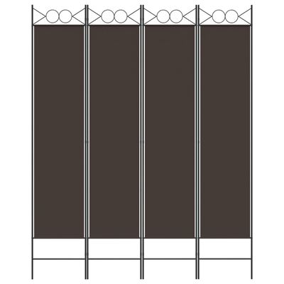 vidaXL Rumsavdelare 4 paneler brun 160x200 cm tyg