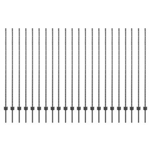 vidaXL Inb&auml;ddad staketpost 22 st Gr&aring; 200 cm Pulverlackerat st&aring;l