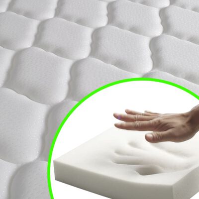 vidaXL Säng med memoryskummadrass vit konstläder 140x200 cm