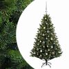 vidaXL Konstgjord julgran med kulor 120 cm 150 LED-lampor Varmvit