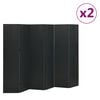 vidaXL Rumsavdelare 6 paneler 2 st svart 240x180 cm st&aring;l
