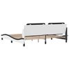 vidaXL Bed Frame without Mattress "Zadar" White and Black 200x200 cm Faux Leather