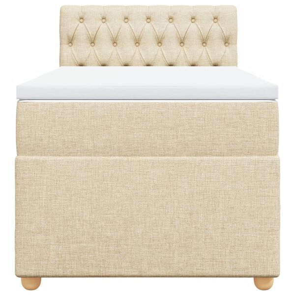 vidaXL Rams&auml;ng med madrass gr&auml;ddvit 90x190 cm tyg