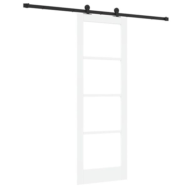 vidaXL Skjutd&ouml;rr ORKDAL Vit 73,5 x 211 cm Massivt talltr&auml; och glas