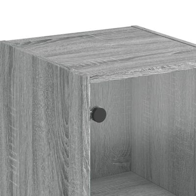 vidaXL Högskåp med glasdörrar grå sonoma 35x37x142 cm