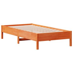vidaXL S&auml;ngram utan madrass vaxad brun 90x190 cm massiv furu