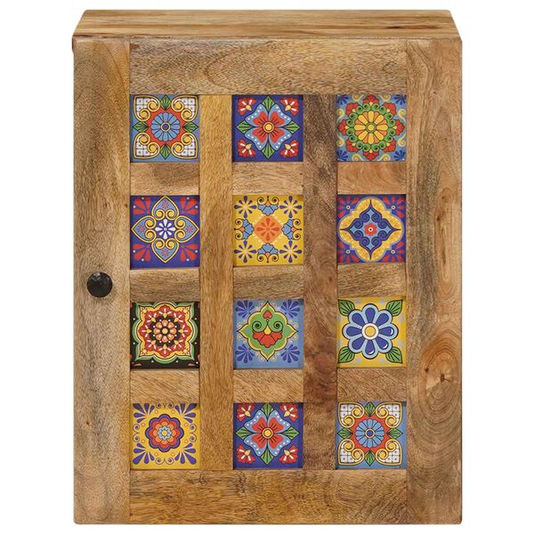 vidaXL H&auml;ngande Badrumssk&aring;p med lagring Naturf&auml;rg 38 x 33,5 x 48 cm