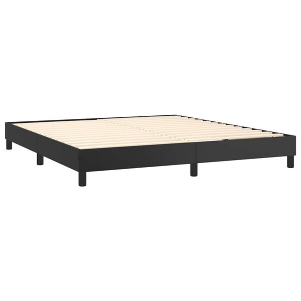 vidaXL Boxspring-s&auml;ngram svart 180x200 cm konstl&auml;der