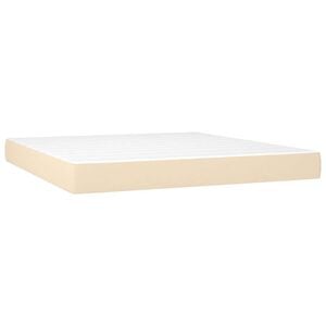 vidaXL Pocketres&aring;rmadrass medium gr&auml;ddvit 180x200x20 cm tyg
