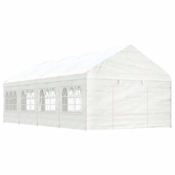 vidaXL Paviljong med tak vit 8,92x4,08x3,22 m polyeten