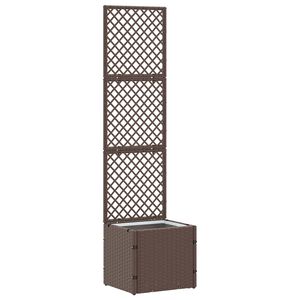 vidaXL Tr&auml;dg&aring;rdsspira planterare Brun 35 x 30 x 135 cm Metall