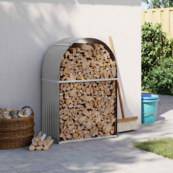 vidaXL Vedst&auml;ll ljusgr&aring; 80x45x120 cm galvaniserat st&aring;l