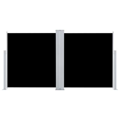 vidaXL Infällbar sidomarkis svart 100x600 cm