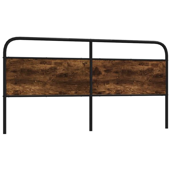 vidaXL S&auml;nggavel r&ouml;kf&auml;rgad ek 190 cm konstruerat tr&auml; och st&aring;l