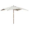 vidaXL Parasoll med trästång 300x300x273 cm sandvit