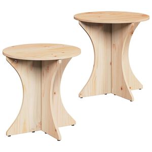 vidaXL Kaffeebord 2 pcs Naturfärg Massiv furu
