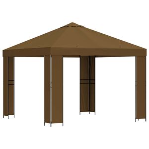 vidaXL Paviljong 3 x 3 m Taupe Polyester och St&aring;l 190
