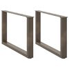 vidaXL Soffbordsben U-formade 2 st naturst&aring;l 60x(42-43) cm st&aring;l