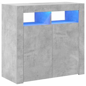 vidaXL Sk&auml;nk med LED-belysning betonggr&aring; 80x35x75 cm