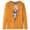 T-shirt med långa ärmar för barn mörk ockra 92
