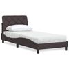 vidaXL Bed with Mattress Dark Brown 90x200 cm Fabric