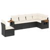 vidaXL Loungegrupp med dynor 6 delar svart konstrotting
