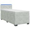 vidaXL Boxspring s&auml;ng med madrass och LED Ljusgr&aring; 80 x 200 cm Sammet