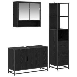 vidaXL Badrumsm&ouml;belset 3 st Gammalt tr&auml; 90 x 33 x 60 cm