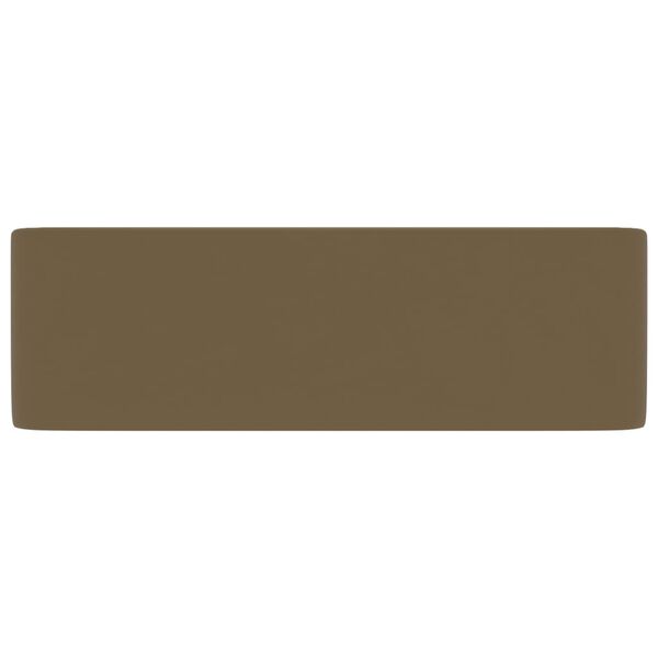 vidaXL Lyxigt handfat matt gräddvit 41x30x12 cm keramik