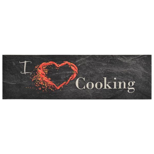 vidaXL Köksmatta maskintvättbar cooking svart 45x150 cm sammet