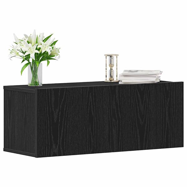 vidaXL TV-sk&aring;p 2 pcs Svart Ek 80 x 30 x 30 cm Konstruerat tr&auml;