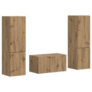 vidaXL TV-b&auml;nkset 5 pcs Artisan Ek Konstruerat tr&auml;