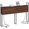 vidaXL F&ouml;rvaringsgavel med Laddstation brun ek 163 x 15 x 98 cm