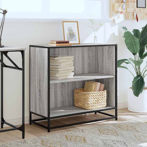 vidaXL Bokhylla grå sonoma 80,5x35x76 cm konstruerat trä