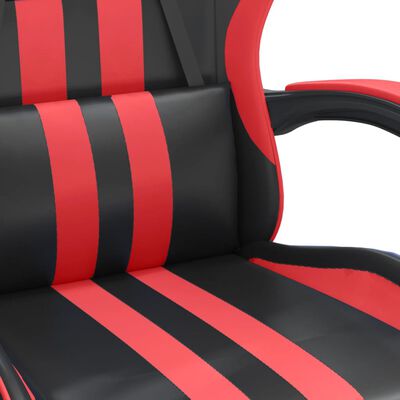 vidaXL Gamingstol med fotstöd svart och röd konstläder