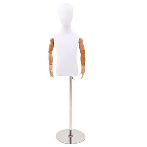 vidaXL Justerbar mannequin 120-150 cm med bas Unisex PP Vit 120-150 cm