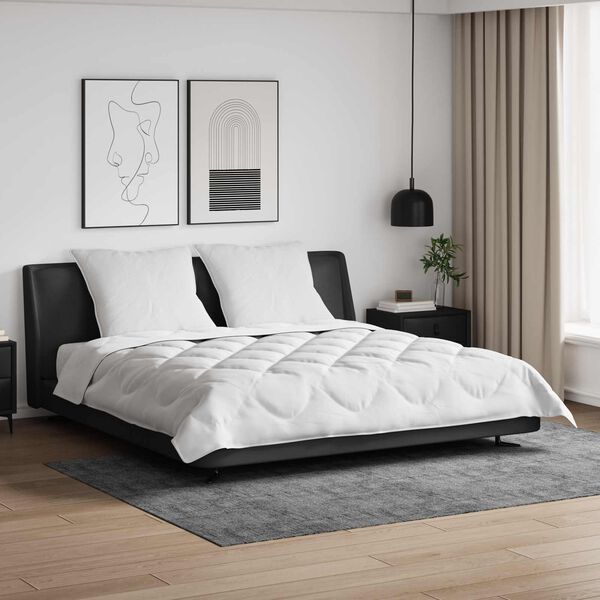 vidaXL Dunt&auml;cke med kudde 3 pcs Vit Mikrofiber