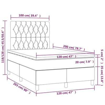 vidaXL Ramsäng med madrass rosa 120x200 cm sammet