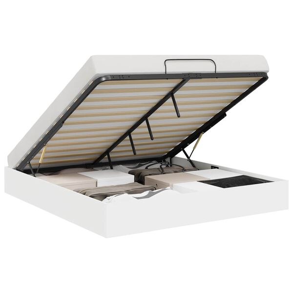 vidaXL Ottoman S&auml;ngram med lagring Vit 193 x 120 x 25 cm Sp&aring;nskiva