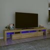 vidaXL Tv-b&auml;nk med LED-belysning sonoma ek 230x36,5x40 cm