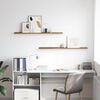 vidaXL V&auml;gg hylla med hylla 2 pcs Brun 115 x 9 x 3 cm Konstruerat tr&auml;