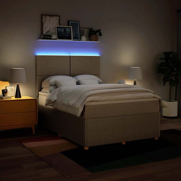 vidaXL Rams&auml;ng med madrass gr&auml;ddvit 140x190 cm tyg