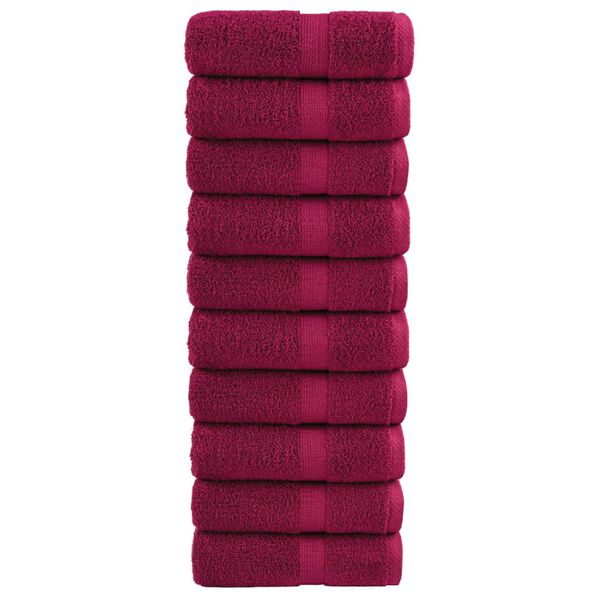 vidaXL Premium Tv&auml;tthanddukar SOLUND 10 st Bordeaux 30x30 cm 600 g/m&sup2;