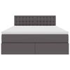 vidaXL Förvaringssäng med LED med madrass Grå 140 x 200 cm Konstläder