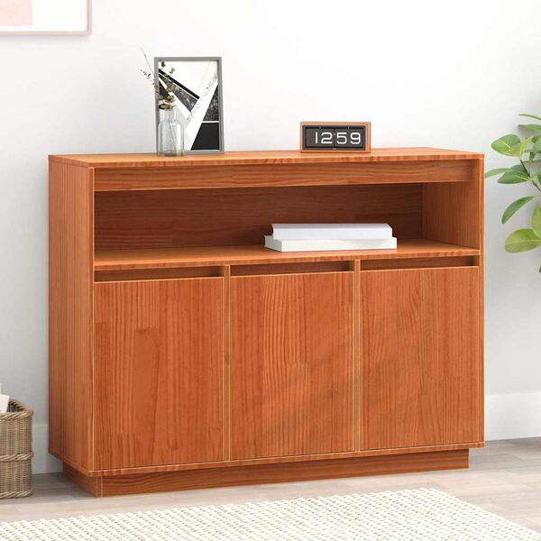 vidaXL Sideboard Vaxbrun 104,5 x 34 x 80 cm Massiv furu