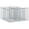 vidaXL Gabion upph&ouml;jd s&auml;ng 100 x 100 x 60 cm Galvaniserat st&aring;l Silver